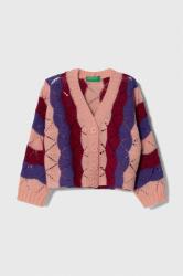 Benetton kardigán gyapjú keverékből rózsaszín, könnyű - rózsaszín 110