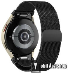 Okosóra milánói szíj - rozsdamentes acél, mágneses - 235mm hosszú, 20mm széles - FEKETE - SAMSUNG Galaxy Watch4 Classic / Watch4 / Watch5 / Watch5 Pro / Watch6 Classic / Watch6