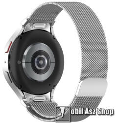 Okosóra milánói szíj - rozsdamentes acél, mágneses - 228mm hosszú, 20mm széles - EZÜST - SAMSUNG Galaxy Watch4 Classic / Watch4 / Watch5 / Watch5 Pro / Watch6 Classic / Watch6