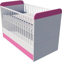  Ákos Duo baba kiságy 140×70 cm - Fehér/rózsaszín