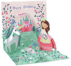  Popshots képeslap, négyzet, hercegnő, unikornis, Happy Birthday (PS1322)