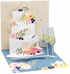 Popshots képeslap, mini, esküvői torta, Fondant Wedding Cake (3) (TR338)
