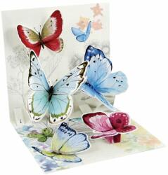 Popshots képeslap, négyzet, színes pillangók, Butterflies of spring (PS1451)