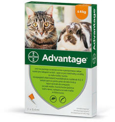 Bayer Advantage 40 nyúl/macska spot on 4kg alatt 1x