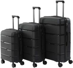 Dollcini Világjáró Bőrönd Szett - Könnyű és Erős Utazóbőröndök - 3 db - Fekete (357912-231D)
