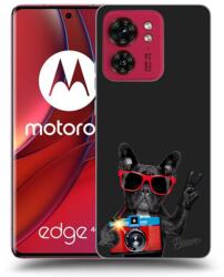 Picasee Husă neagră din silicon pentru Motorola Edge 40 - French Bulldog