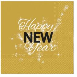 PAW Szilveszteri papírszalvéta 33x33 cm 3 réteg "Boldog új évet" 20 db/csomag