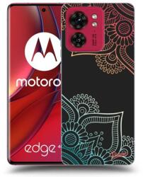 Picasee Husă neagră din silicon pentru Motorola Edge 40 - Flowers pattern
