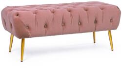 Bizzotto Bancuta tapiterie roz cu picioare fier auriu Giacinta 103 cm x 46 cm x 40 h (0743680) Canapea