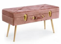 Bizzotto Banca tapiterie velur roz Polina 80x34x42 cm (0720327)