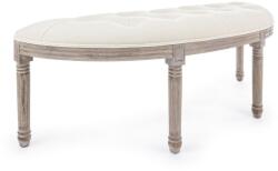 Bizzotto Bancuta cu picioare lemn maro patinat si tapiterie catifea crem Tilde 125 cm x 42 cm x 48 h (0743499) Canapea