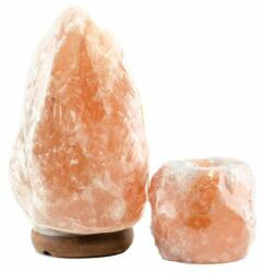 monte CRISTAL Lampa de sare Himalaya 4-6 kg și candelă de sare mica