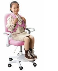  Scaun reglabil cu suport pentru picioare si curele roz/alb ANAIS