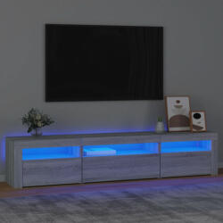 vidaXL szürke sonoma színű TV-szekrény LED-lámpákkal 195x35x40 cm (3152744)