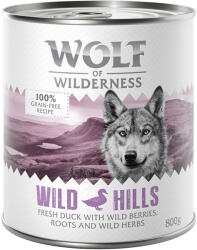 Wolf of Wilderness 24x800g Wolf of Wilderness nedves kutyatáp- Green Fields - kacsa