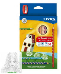 LYRA Slim Színes Ceruza Készlet, 36 Db-Os, Háromszögletű, Csúszásgátlós + Hegyező (L2821360)