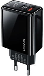 USAMS Incarcator Priza Type-C PD 20W, USB QC3.0 - USAMS US-CC133 (T40), Negru (USA000902)