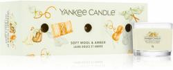 Yankee Candle Soft Wool & Amber set cadou 3x37 g