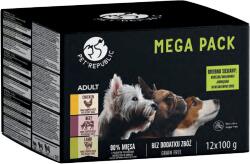 Pet Republic hrană umedă pentru câini de rasă mică bucăți în sos delicat MIX 3 arome 12x100g