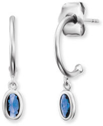 Engelsrufer Ezüst félkör alakú fülbevalók kék cirkónium kővel ERE-JOY-B-CR - vivantis