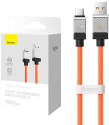Baseus CoolPlay USB-Type-C adatkábel, 100W, 2m, narancs (CAKW000707) - speedshop