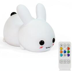 XIUWOO Rabbit éjszakai lámpa, ABS/polikarbonát/szilikon, RGB, távirányító, 1200 mAh, fehér/sárga (718457108087)