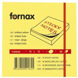 Fornax Bloc de notițe autocolante, 75x75mm, 80 de foi, fornax neon yellow (A-05565434)