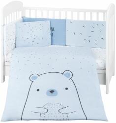 KikkaBoo Set de dormit pentru bebelusi din 6 piese KikkaBoo - Bear with me, albastru, 70 x 140 cm (41101060118) Lenjerii de pat bebelusi‎, patura bebelusi