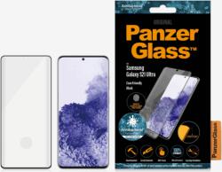 Panzer Anti-Bacterial Curved Edges Samsung Galaxy S21 Ultra Edzett üveg kijelzővédő - Fekete (7258)