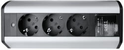 OMU system ARD20 3G asztalra rögzíthető elosztó 3x2+F schucko, ezüst, 250VAC 16A (ARD20 3G)