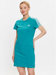 Adidas Rochie de zi Essentials 3-Stripes Tee Dress IL3382 Turcoaz Fitted Fit