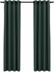  Vidaxl 2 db zöld, vászonhatású sötétítőfüggöny fűzőkarikával 140 x 225 cm 321185