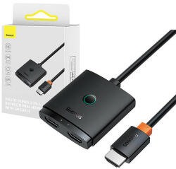 Baseus HDMI Switch Baseus 1 m-es fekete kábelköteggel (B01331105111-01)