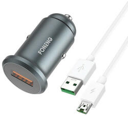 FONENG Autós töltő Foneng C15, USB, 4A + kábel USB-Micro USB, szürke (C15 Micro)