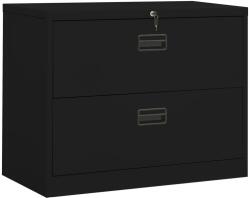vidaXL fekete acél irattartó szekrény 90 x 46 x 72, 5 cm (336288) - vidaxl