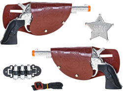 MIKRO Pistol cowboy 19, 5 cm cu carcasa + ecuson si cartuse (MI75291)