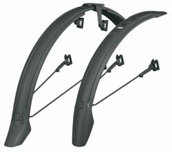 SKS Veloflexx 55 felpattintható műanyag sárvédő készlet, 28-29 colos kerékpárokhoz, 55 mm, kiegészítő pálcás, fekete
