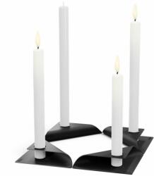 Höfats Suport de lumânare pentru cină SQUARE CANDLE, set de 4 buc, negru, Höfats