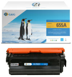 Compatibil Toner Premium G&G (10.5K) HP 655A Cyan (CF451A, HP655A) pentru HP Color LaserJet Enterprise M652n M652dn M653dn M653x M681dh MFP M681f Flow M681z M682z (CF451A)