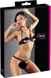 Cottelli Collection - Fém gyűrűs melltartó szett (fekete) (22125101231) - szexaruhaz