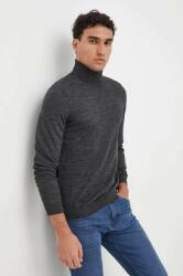 HUGO BOSS pulover de lână bărbați, culoarea negru, light, cu guler 50468262 9BYY-SWM0C8_90X