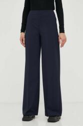Drykorn pantaloni din lana culoarea albastru marin, lat, high waist 9BYX-SPD0CB_59X