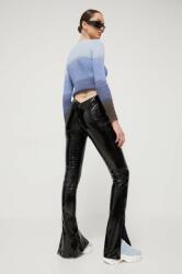 GCDS pantaloni femei, culoarea negru, evazati, high waist 9BYX-SPD0DS_99X
