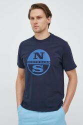 North Sails tricou din bumbac barbati, culoarea albastru marin, cu imprimeu PPYX-TSM20Z_59X