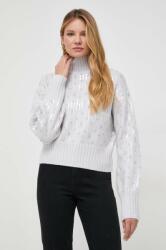 Patrizia Pepe pulover din amestec de lana femei, culoarea gri, cu guler 9BYX-SWD14K_09X