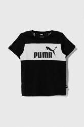 PUMA tricou de bumbac pentru copii ESS Block Tee B-XX culoarea negru, cu imprimeu 9BYX-TSK08E_99X