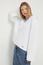 HUGO BOSS pulover de bumbac culoarea alb, călduros 9BYX-SWD02F_00X