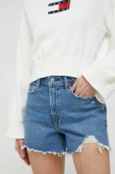 Abercrombie & Fitch pantaloni scurti jeans femei, neted, high waist PPYX-SZD04C_55J