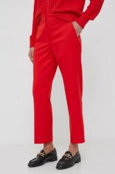 Tommy Hilfiger pantaloni femei, culoarea roșu, drept, high waist WW0WW39723 9BYX-SPD0S1_33X