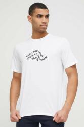 Karl Lagerfeld tricou din bumbac culoarea alb, modelator PPYX-TSM24B_00X